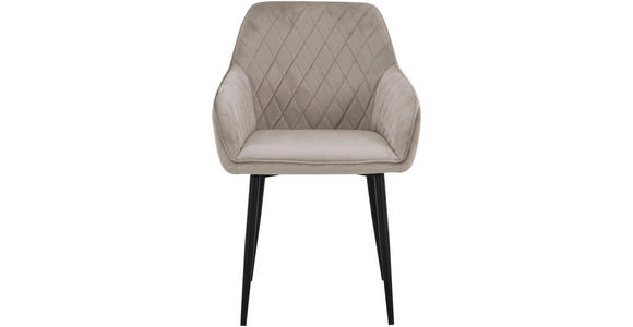 ARMLEHNSTUHL in Eisen Webstoff - Taupe/Schwarz, Design, Textil/Metall (56/82,5/61,5cm) - Novel