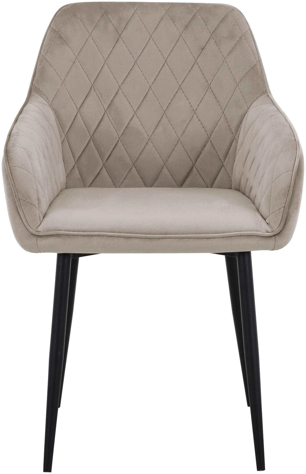 ARMLEHNSTUHL  in Eisen Samt  - Taupe/Schwarz, Design, Textil/Metall (56/82,5/61,5cm) - Novel