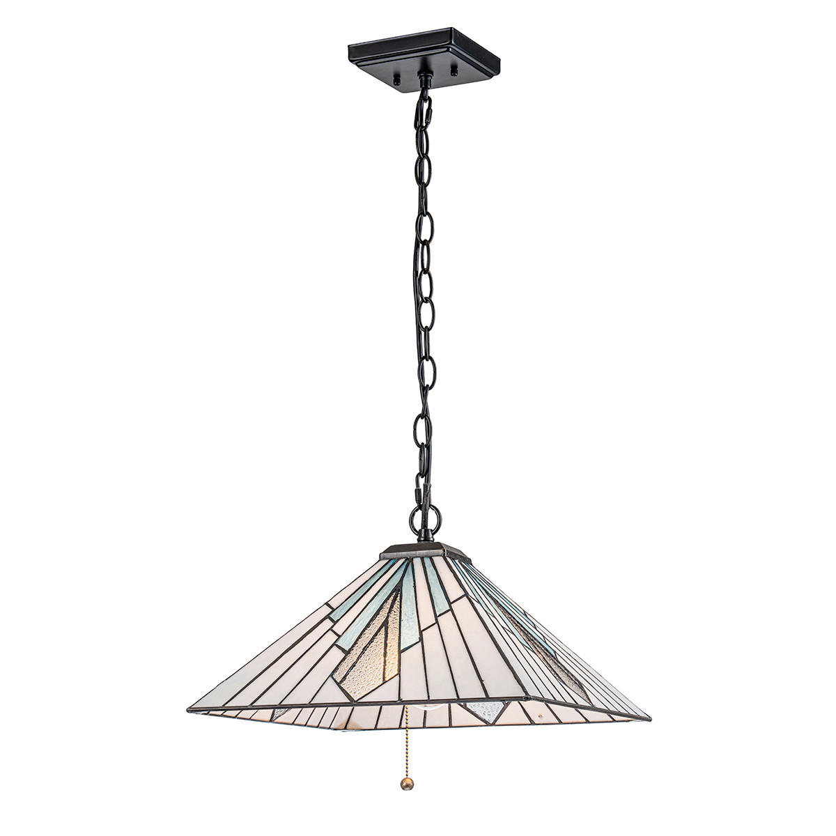 HÄNGELEUCHTE Alderley 38/180 cm  - Dunkelbraun/Multicolor, KONVENTIONELL, Glas/Metall (38/180cm) - Elstead Lighting