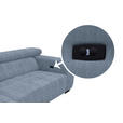 ECKSOFA in Webstoff Blau  182/279 cm  - Blau/Schwarz, KONVENTIONELL, Textil/Metall (182/279cm) - Hom`in