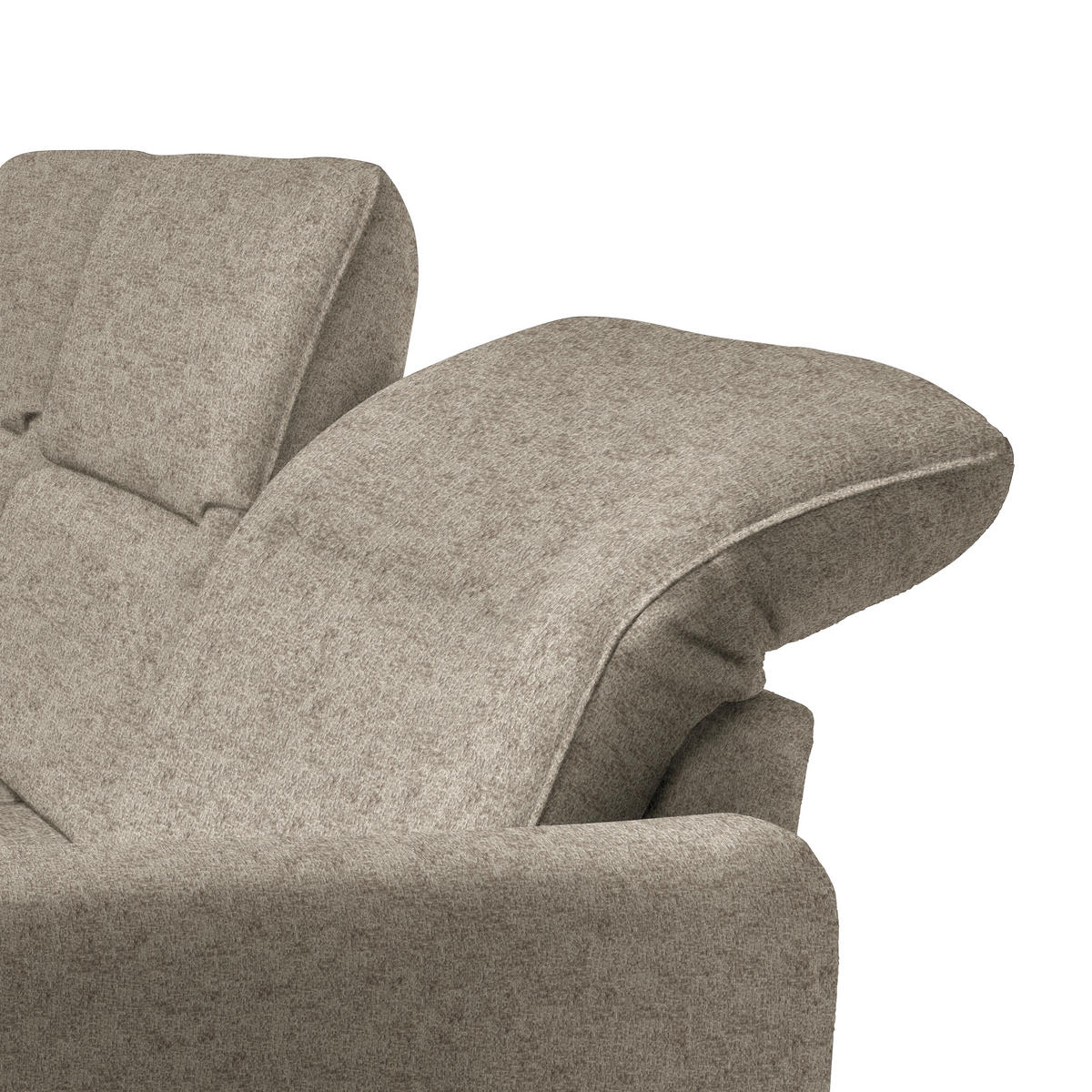ECKSOFA Greige Chenille  - Greige/Schwarz, KONVENTIONELL, Textil/Metall (190/254cm) - Livetastic