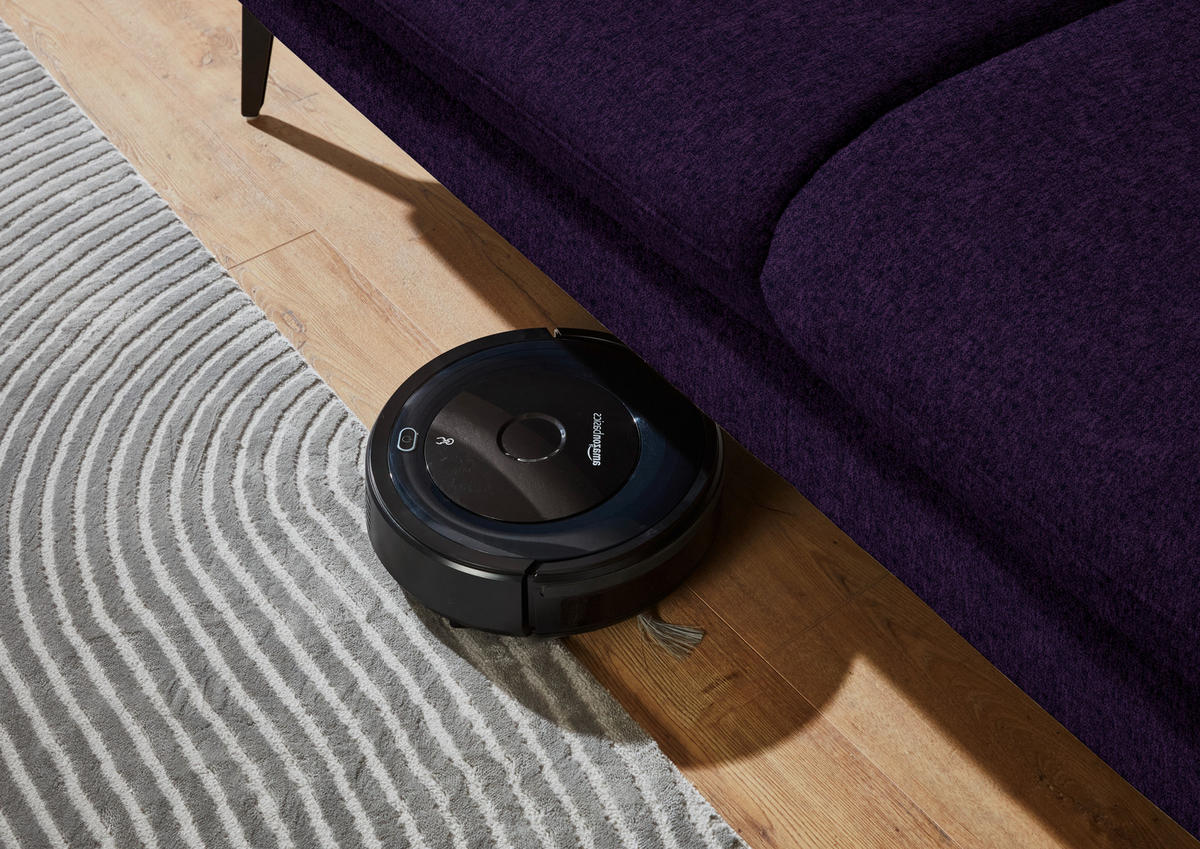 ECKSOFA in Chenille, Mikrofaser Aubergine, Violett  - Violett/Aubergine, Design, Textil/Metall (299/157cm) - Dieter Knoll