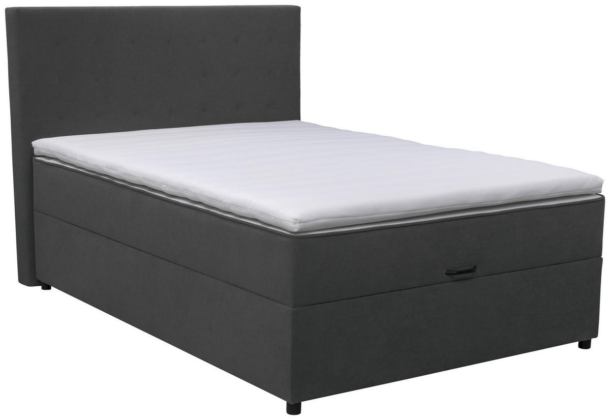 BOXBETT 120/200 cm  in Schwarz  - Schwarz, Konventionell, Kunststoff/Textil (120/200cm) - Moderano