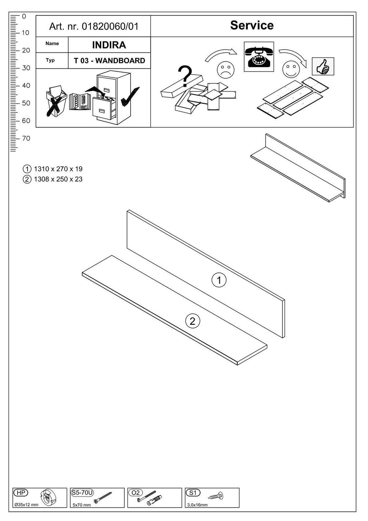 WANDBOARD Buche furniert Kernbuche  - Kernbuche, KONVENTIONELL, Holz (131/30/25cm) - Cantus