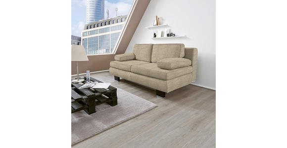 SCHLAFSOFA Sandfarben - Sandfarben/Wengefarben, Design, Holz/Textil (203/94/100cm) - Novel