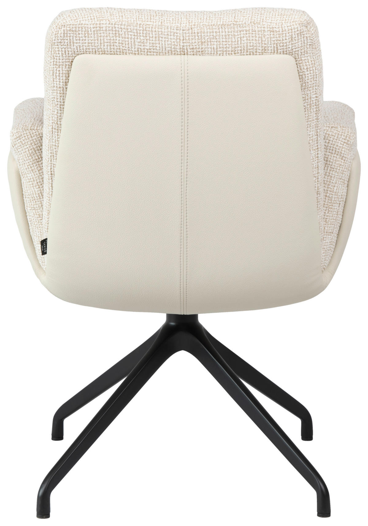 ARMLEHNSTUHL  Sitzfläche 360° drehbar, automatische Rückholfunktion Webstoff  Beige, Schwarz  - Beige/Schwarz, Design, Textil/Metall (62/89/66,5cm) - Johann Jakob
