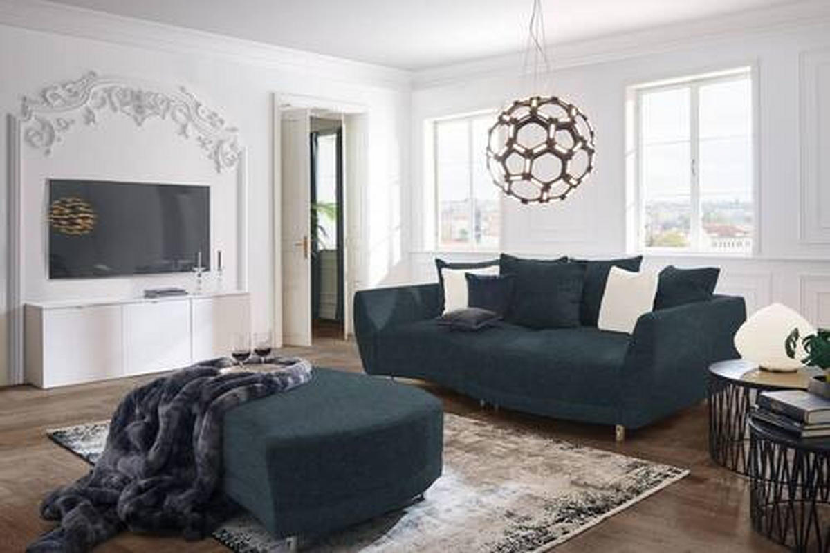 HOCKER in Textil Dunkelgrau  - Dunkelgrau/Silberfarben, Design, Kunststoff/Textil (142/46/100cm) - Carryhome