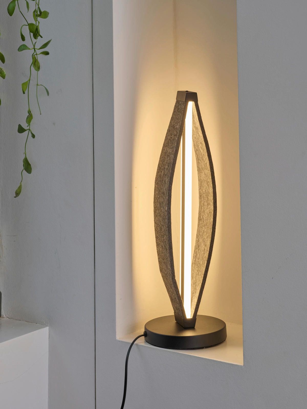 LED-TISCHLEUCHTE 18/52,5 cm   - Dunkelgrau, Design, Kunststoff/Textil (18/52,5cm) - Osram