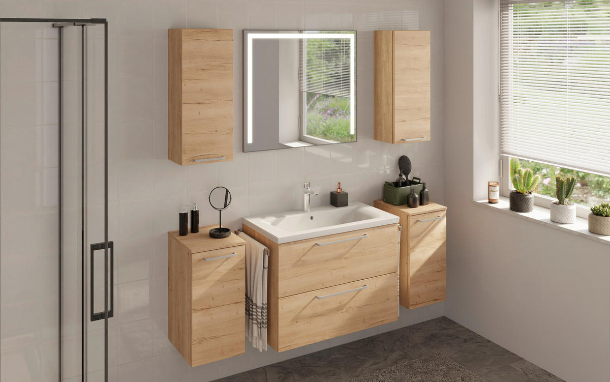 BADEZIMMERSPIEGEL 80/72/2,6 cm  - Alufarben, MODERN, Glas/Metall (80/72/2,6cm) - Celina Home