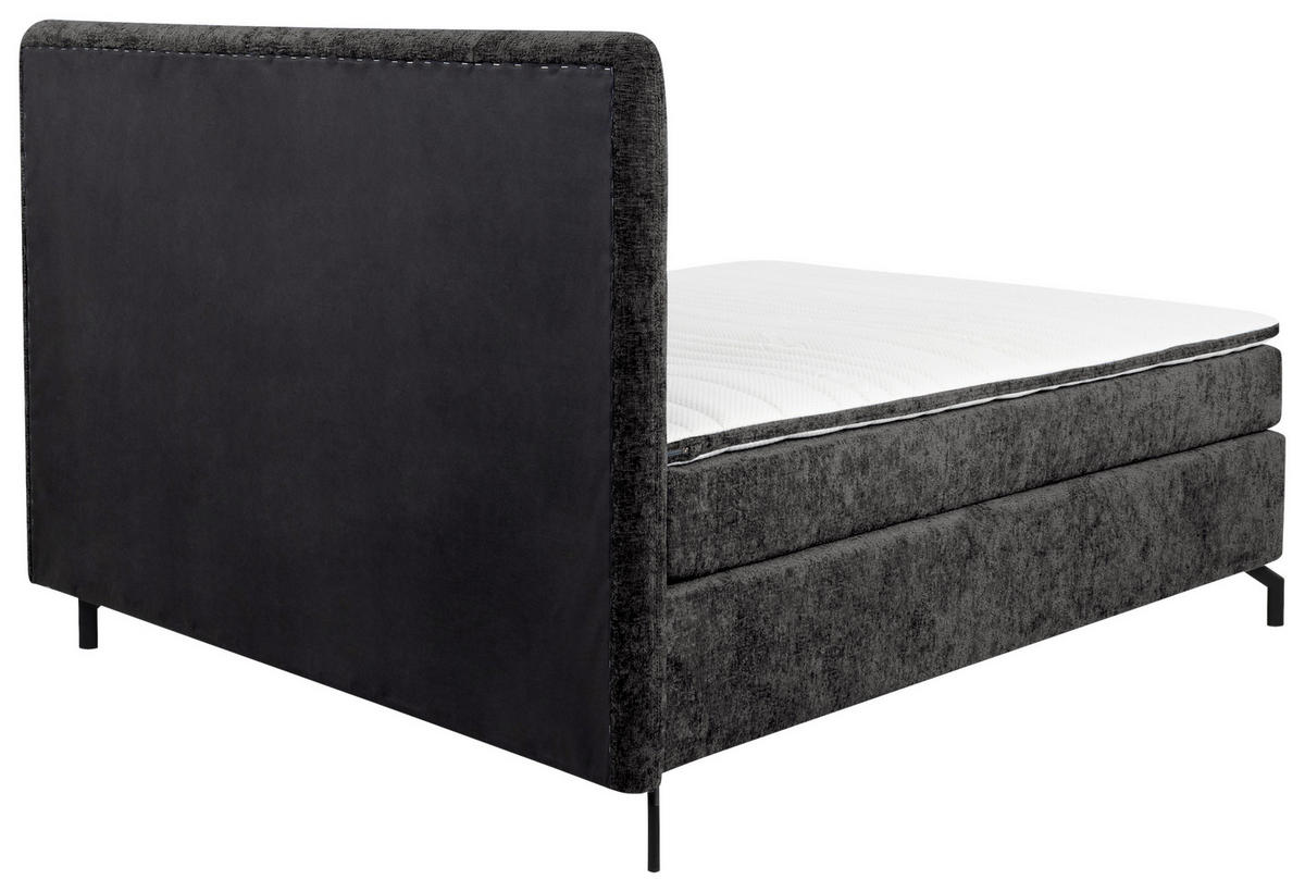 BOXSPRINGBETT 160/200 cm  in Anthrazit  - Anthrazit/Schwarz, Design, Textil/Metall (160/200cm) - Esposa