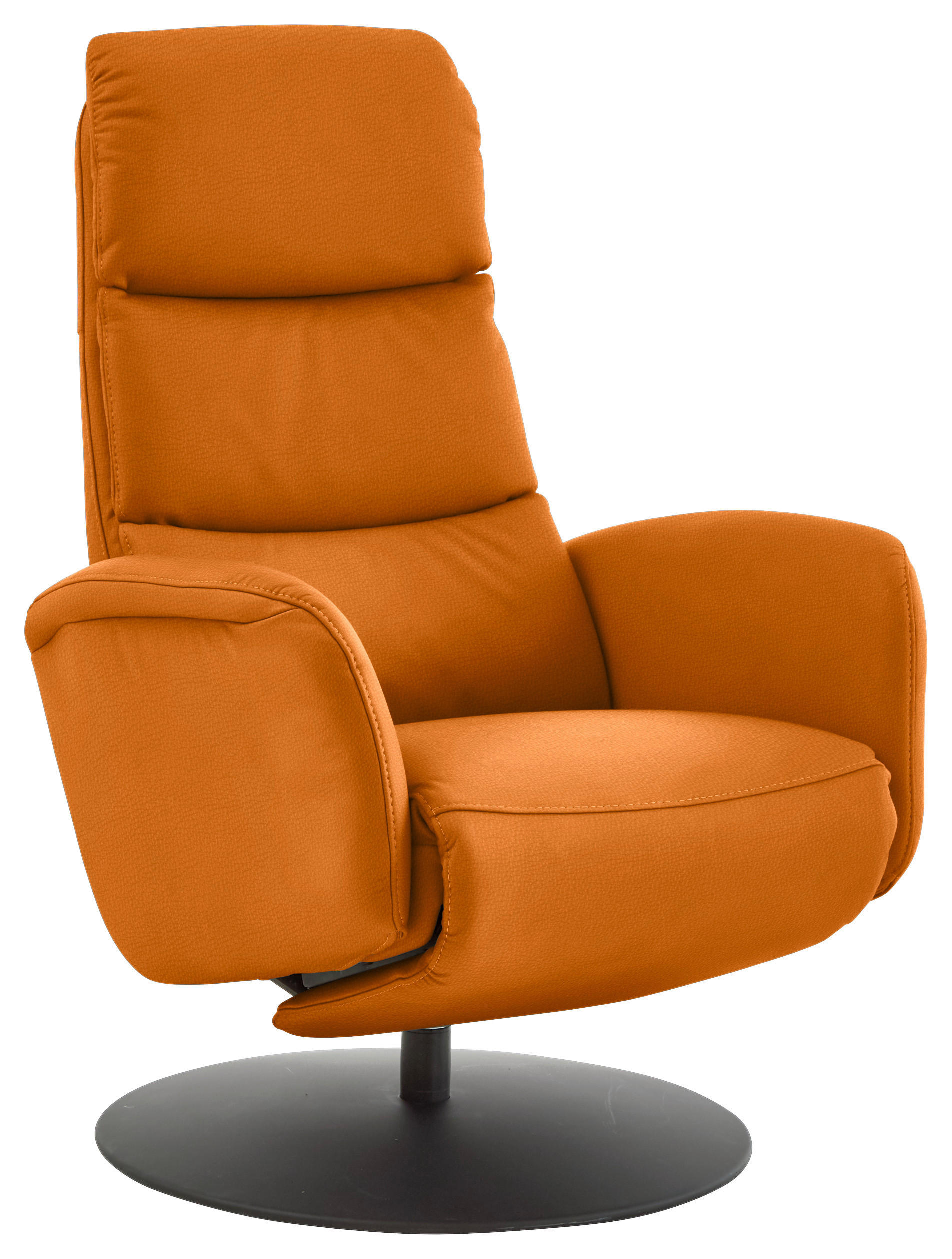 RELAXSESSEL in Leder Orange  - Schwarz/Orange, Design, Leder/Metall (76/108/86cm) - Dieter Knoll