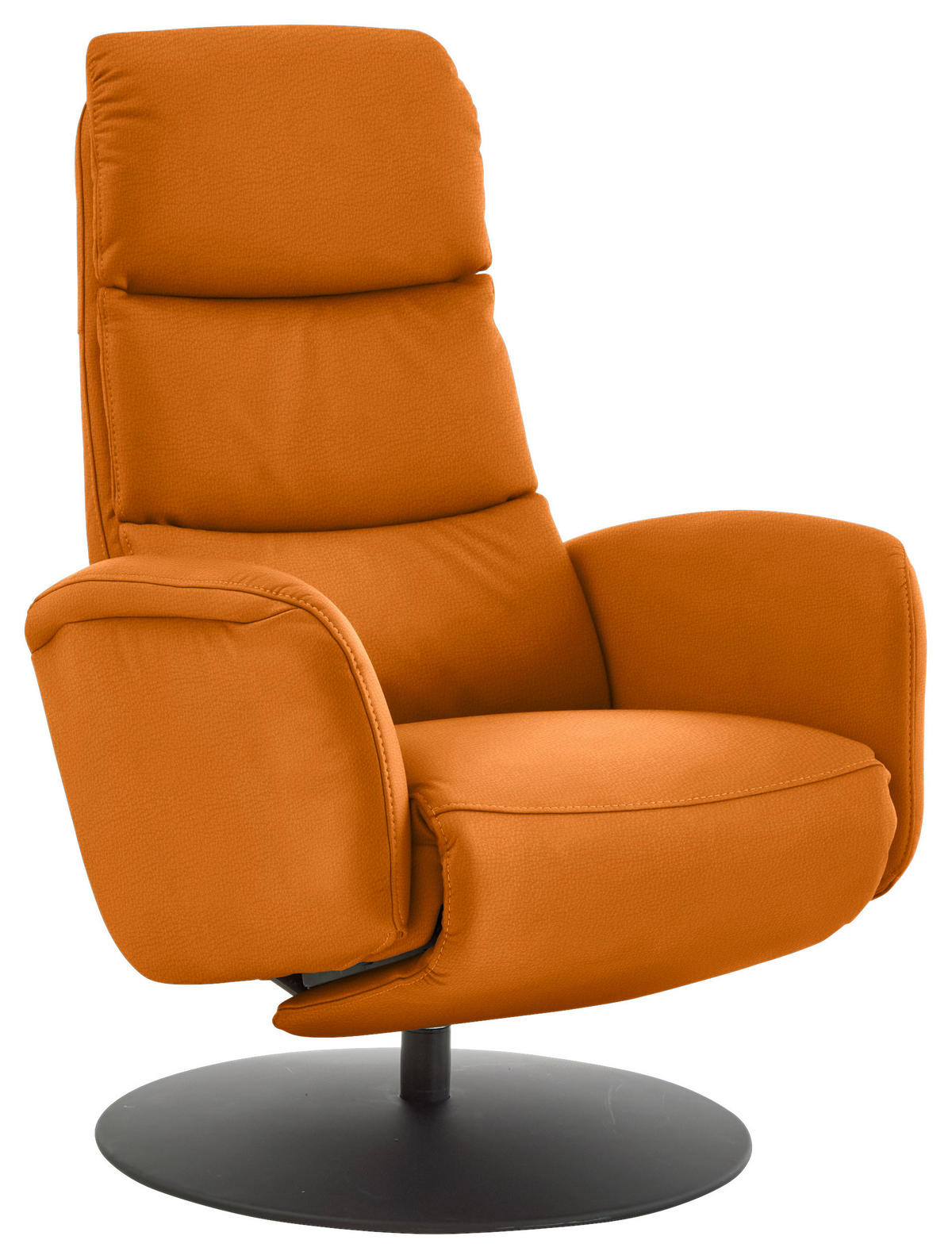 RELAXSESSEL in Leder Orange  - Schwarz/Orange, Design, Leder/Metall (76/108/86cm) - Dieter Knoll