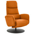 RELAXSESSEL in Leder Orange  - Schwarz/Orange, Design, Leder/Metall (76/108/86cm) - Dieter Knoll