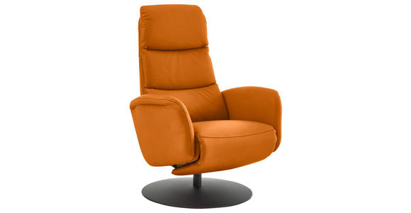 RELAXSESSEL in Leder Orange  - Schwarz/Orange, Design, Leder/Metall (76/108/86cm) - Dieter Knoll