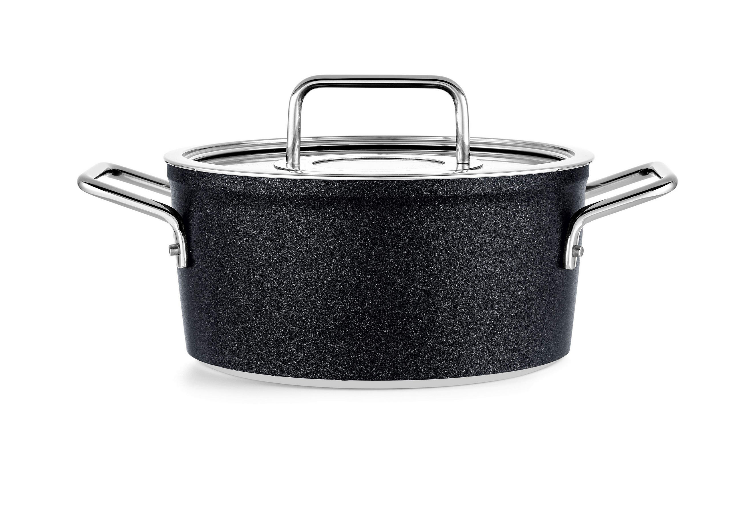 KOCHTOPF ADAMANT 2,7 L  - Schwarz, Basics, Glas/Metall (20cm) - Fissler