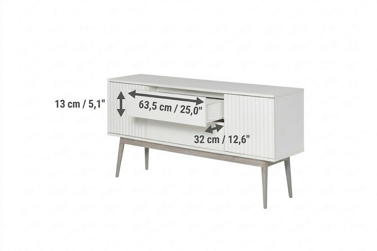 SIDEBOARD  150/75/39,6 cm 2 Schublade(n)  - Eichefarben/Weiß, MODERN, Holz/Holzwerkstoff (150/75/39,6cm) - MID.YOU