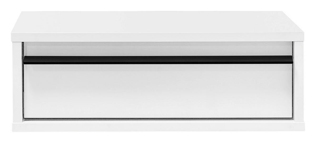 NACHTSCHRANK 50/17/34 cm  - Schwarz/Weiß, KONVENTIONELL, Holzwerkstoff/Metall (50/17/34cm) - Chameo