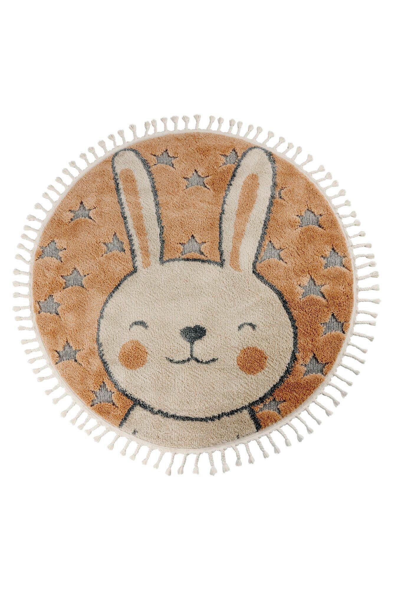 FLACHWEBETEPPICH 133/133 cm Beige rund  - Beige, Basics, Textil (133/133cm) - Kayoom