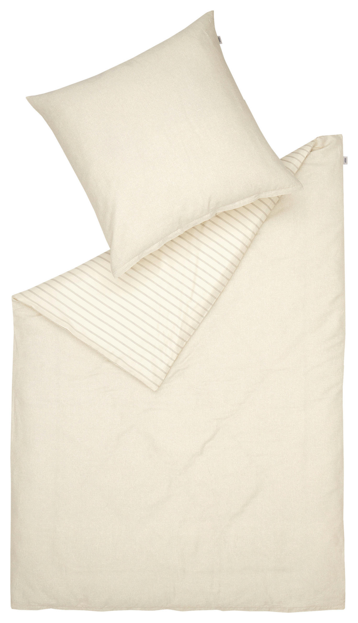 POVLEČENÍ, satén, krémová, světle šedá, béžová, 140/200 cm - krémová/světle šedá, Basics, textil (140/200cm) - Schöner Wohnen