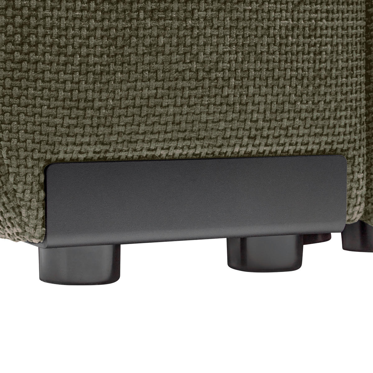 ECKSOFA Flachgewebe Olivgrün  - Schwarz Hochglanz/Olivgrün, Modern, Textil/Metall (273/93/166cm) - MID.YOU