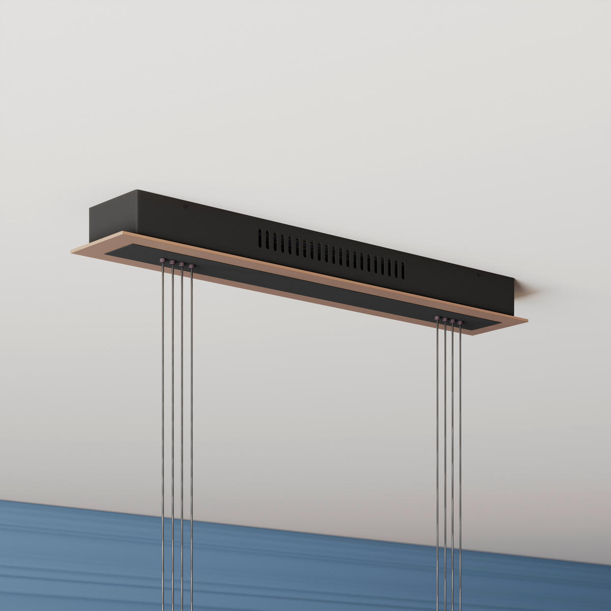 LED-PENDELLAMPA Lavin 64/20/160 cm  - svart, Design, metall/glas (64/20/160cm) - Fischer & Honsel
