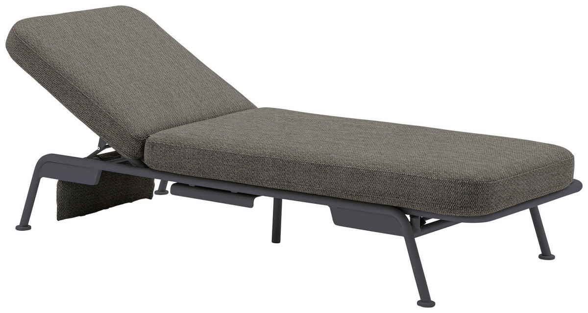 GARTENBANK 198/78/81 cm  Aluminium  - Graphitfarben/Grau, Design, Textil/Metall (198/78/81cm) - Zebra 