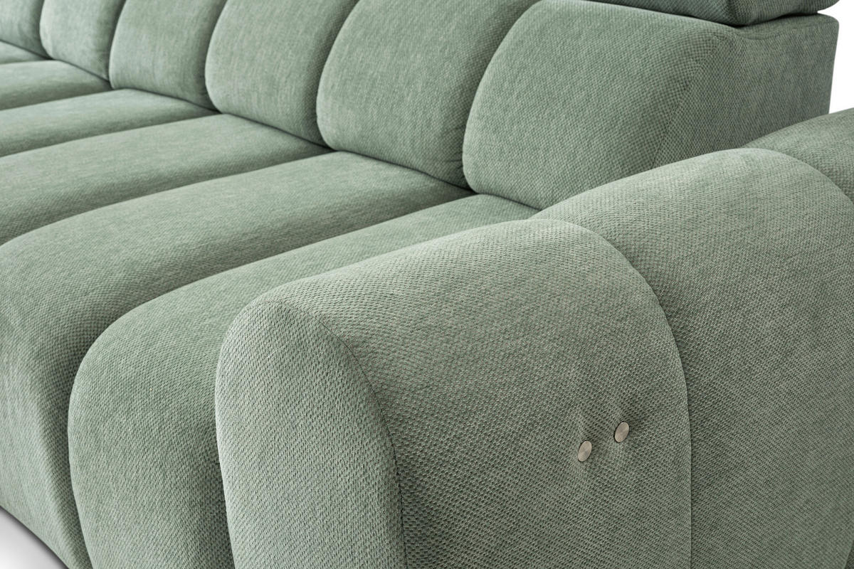 HÖRNSOFFA i chenille salviagrön  - svart/salviagrön, Design, textil/plast (152/290cm) - Livetastic