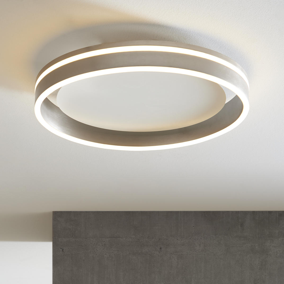 LED-DECKENLEUCHTE  Smart 40/40/8 cm   - Silberfarben, Design, Glas/Kunststoff (40/40/8cm) - Paul Neuhaus