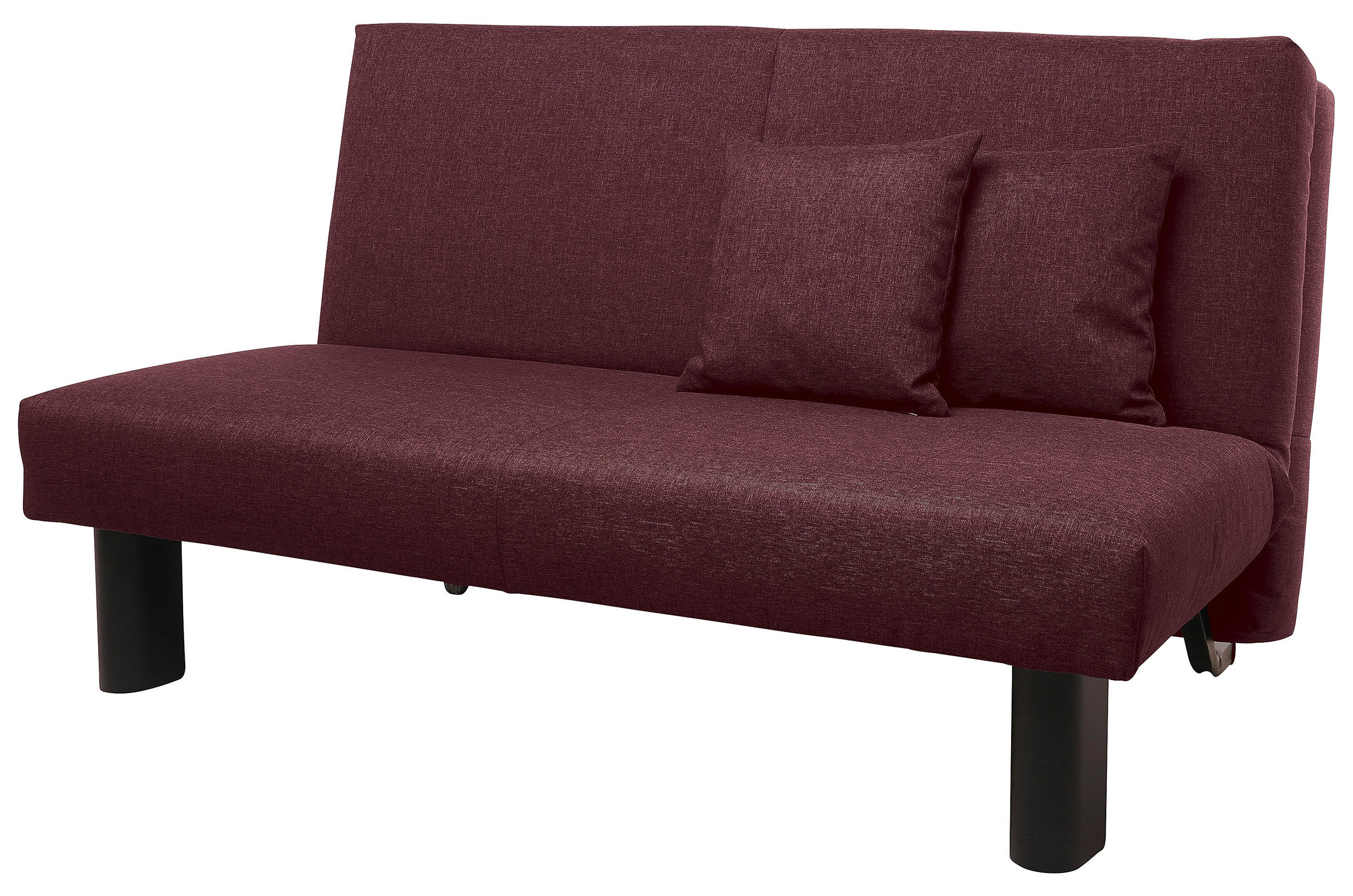 SCHLAFSOFA in Flachgewebe Dunkelrot  - Schwarz/Dunkelrot, Design, Textil/Metall (145/84/100cm) - Max Winzer