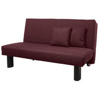 SCHLAFSOFA in Flachgewebe Dunkelrot  - Schwarz/Dunkelrot, Design, Textil/Metall (145/84/100cm) - Max Winzer