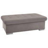 HOCKER Flachgewebe Taupe  - Taupe/Silberfarben, Design, Textil/Metall (137/43/74cm) - Cantus