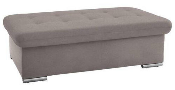 HOCKER in Textil Taupe  - Taupe/Silberfarben, Design, Textil/Metall (137/43/74cm) - Cantus