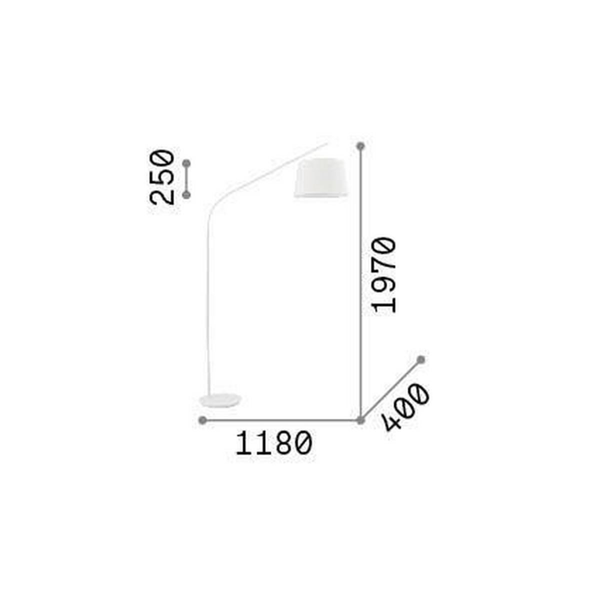 BOGENLEUCHTE 118/40/197 cm    - Schwarz, KONVENTIONELL, Textil/Metall (118/40/197cm) - Ideal Lux