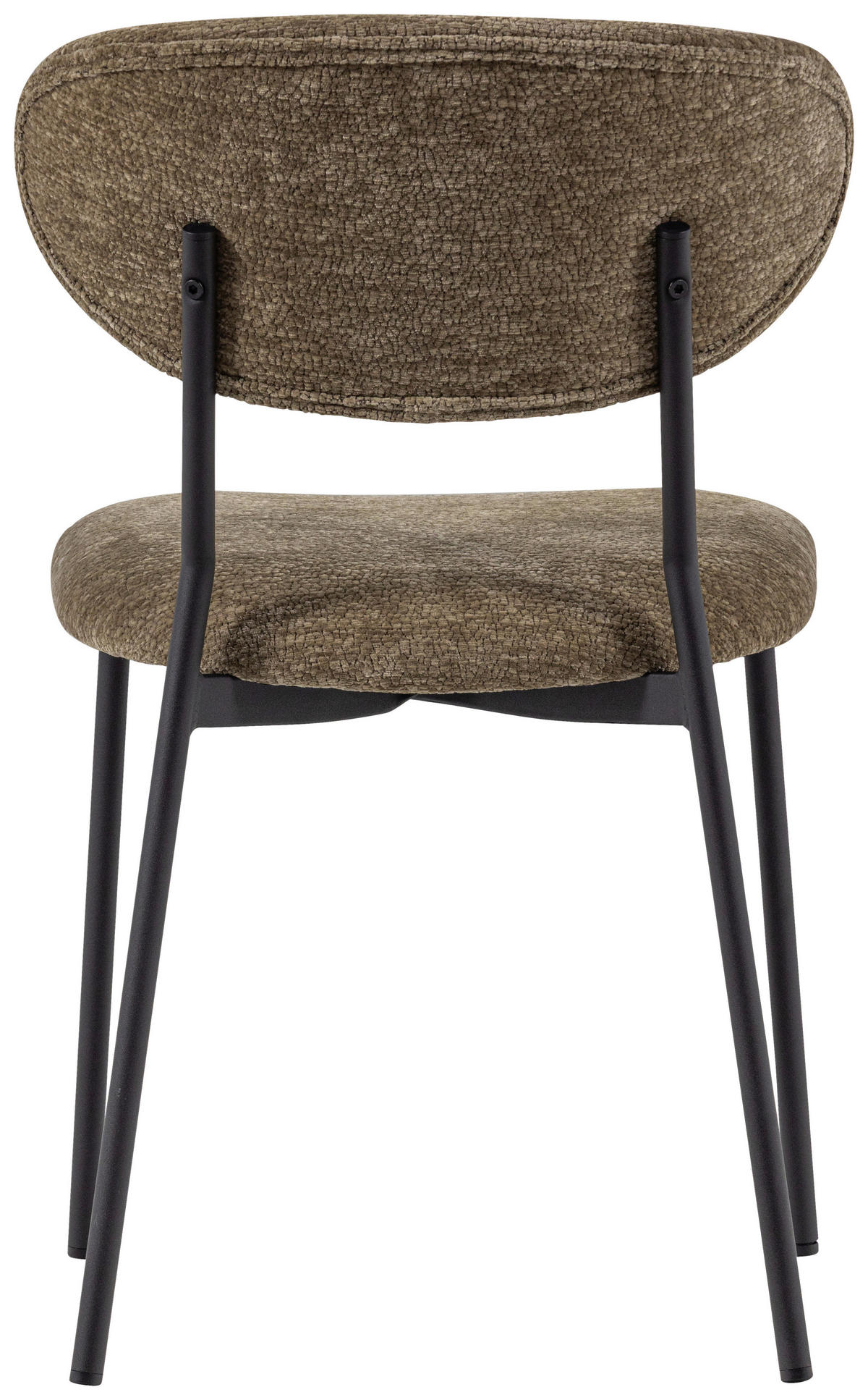 STUHL-SET 2 Stück  in Eisen Chenille  - Schwarz/Braun, MODERN, Textil/Metall (47/79/53cm) - Livetastic