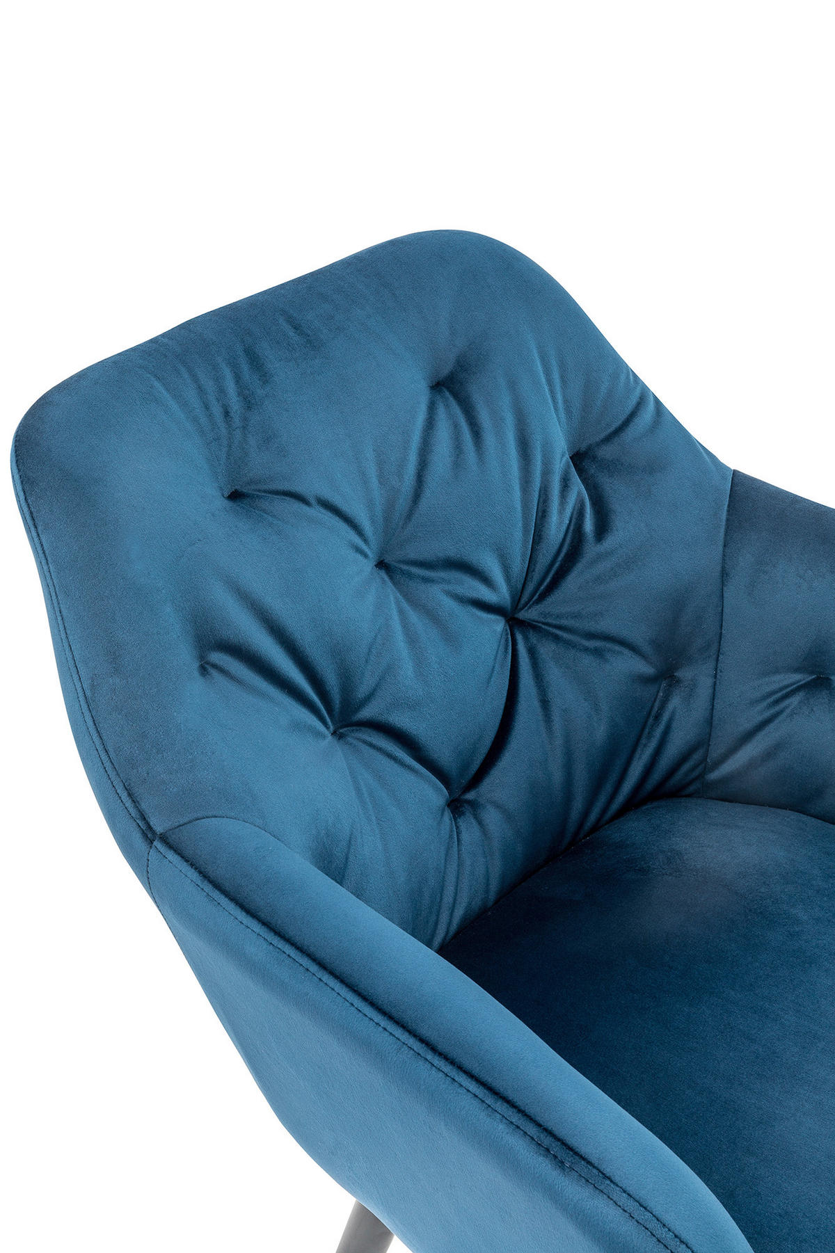 ARMLEHNSTUHL  in Samt  - Blau/Schwarz, MODERN, Textil/Metall (61/85/45cm) - Livetastic