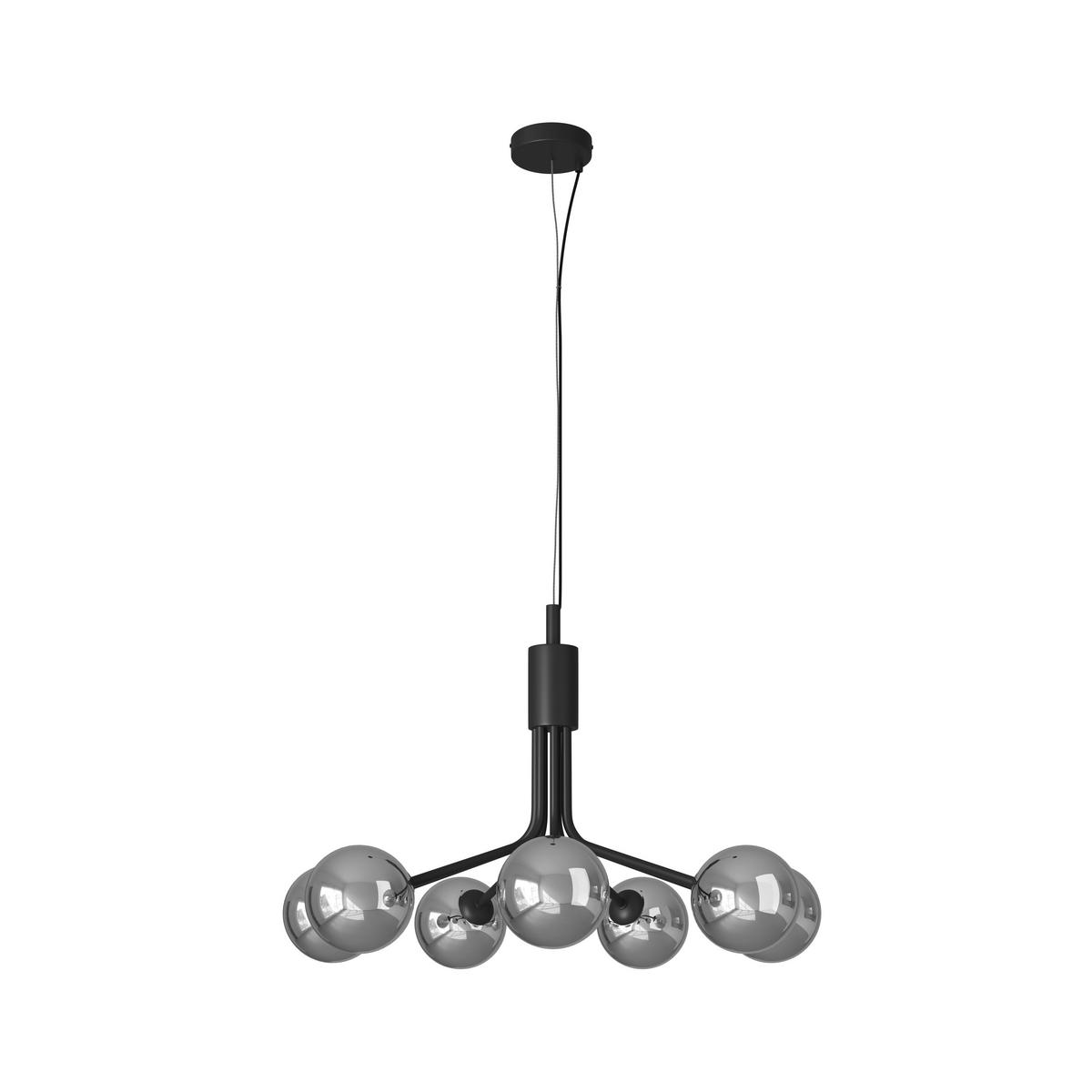 HÄNGLAMPA Widnes 65/150 cm  - mörkgrå, Design, metall/glas (65/150cm) - Novel
