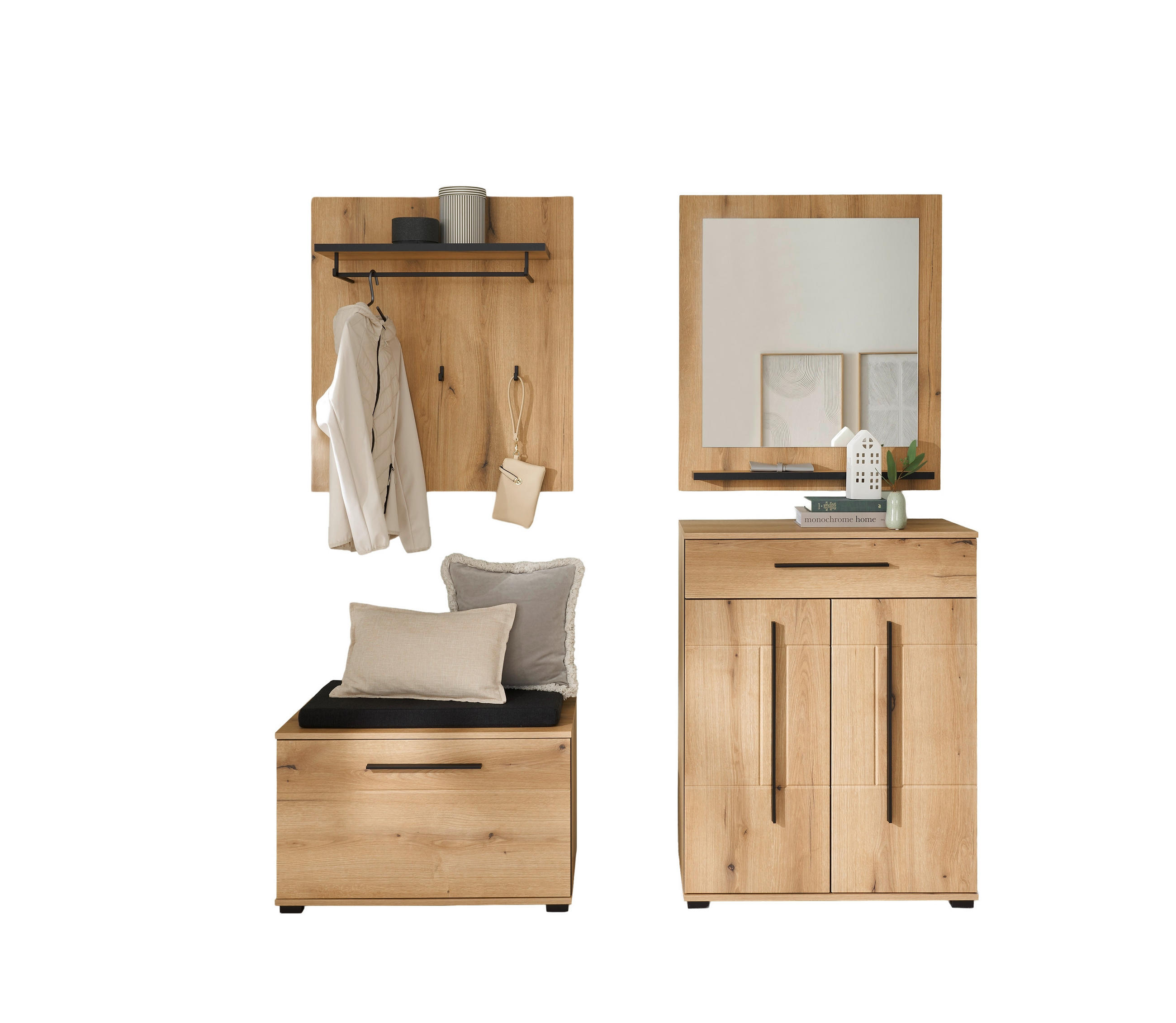 GARDEROBE 5-teilig  in 170/200/39 cm  - Eichefarben, MODERN, Holzwerkstoff (170/200/39cm) - MID.YOU