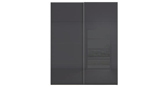 SCHWEBETÜRENSCHRANK 181/223/68 cm 2-türig Graphitfarben, Schwarz  - Alufarben/Graphitfarben, Design, Glas/Holzwerkstoff (181/223/68cm) - Xora