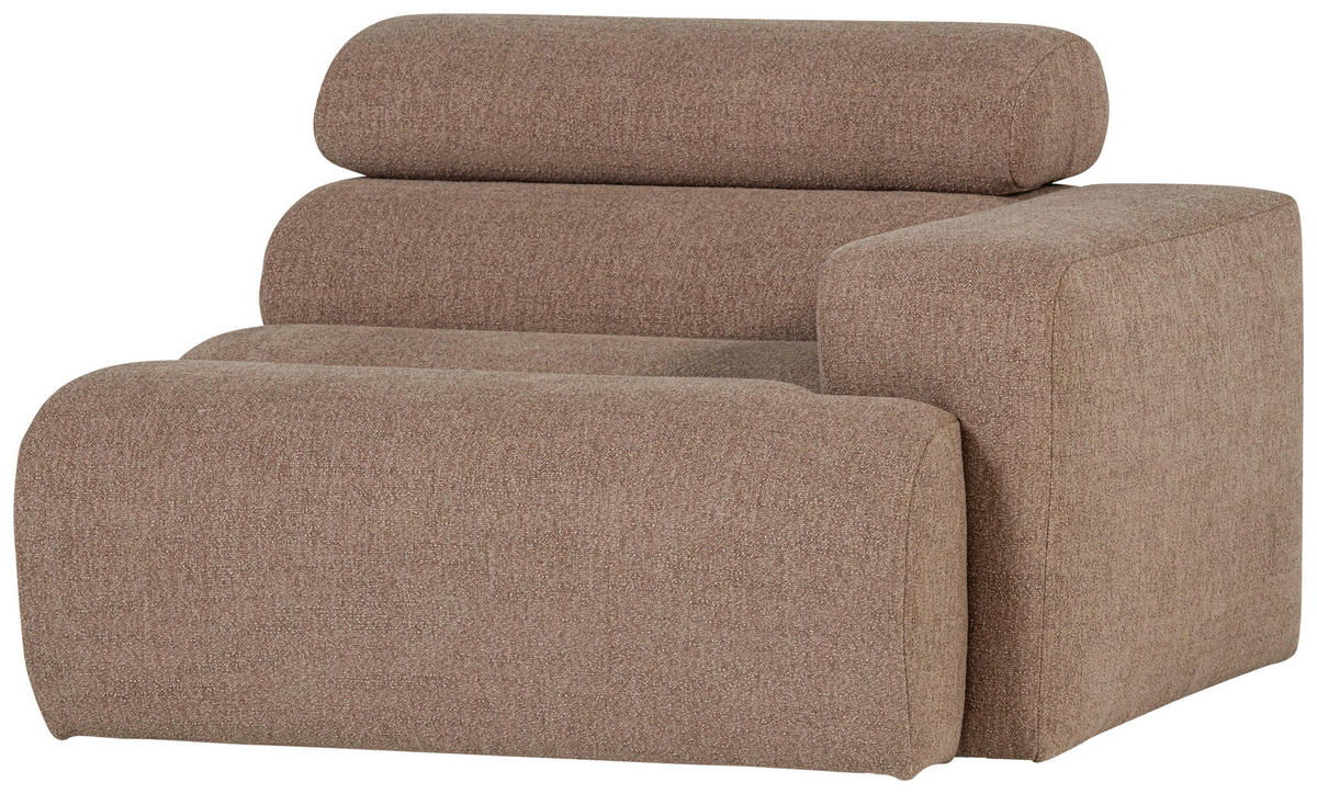 SOFAELEMENT Novi Bouclé Taupe  - Taupe, Design, Kunststoff/Textil (113/86/109cm) - Livetastic