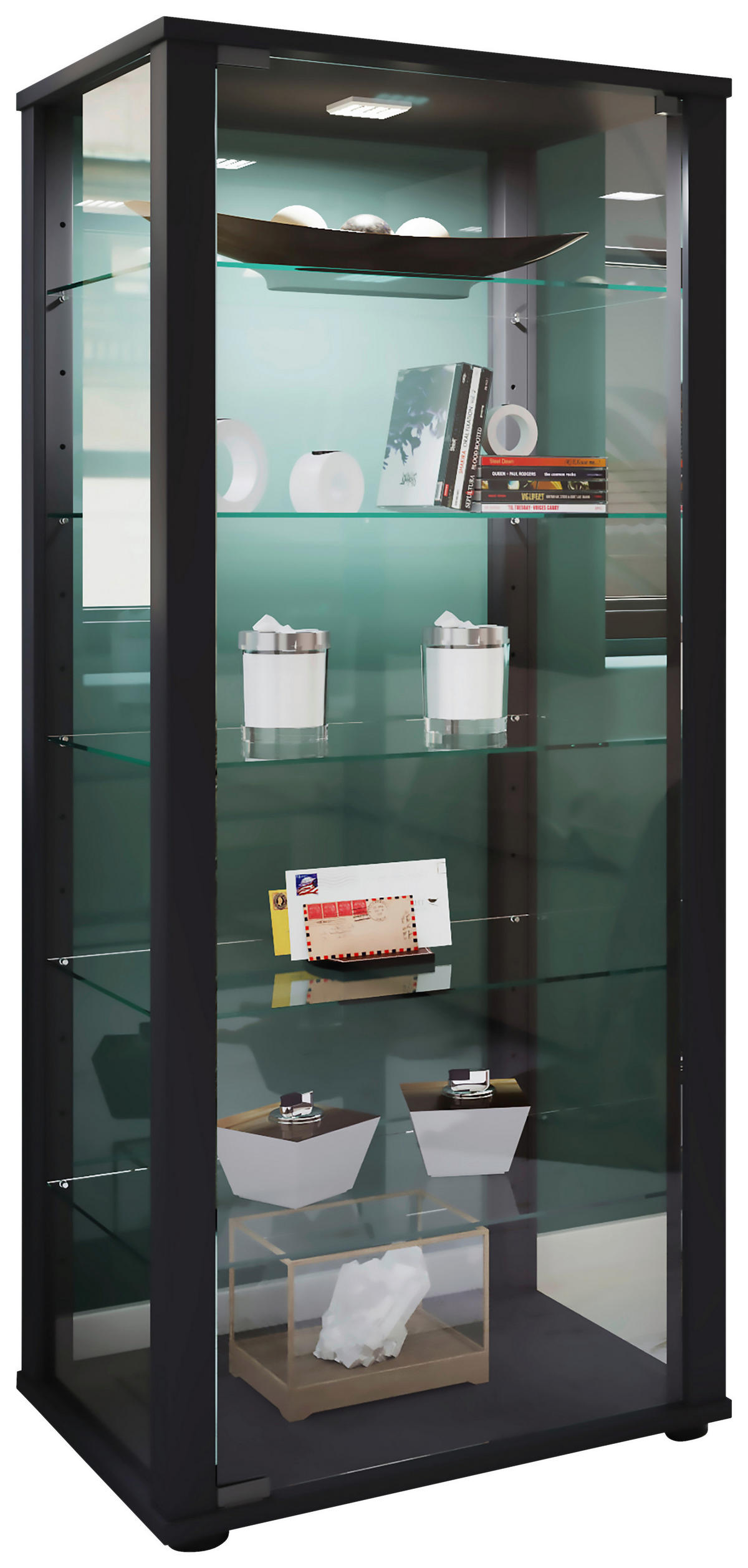 VITRINE in Schwarz  - Schwarz, MODERN, Glas/Holzwerkstoff (50/114,5/38cm) - MID.YOU
