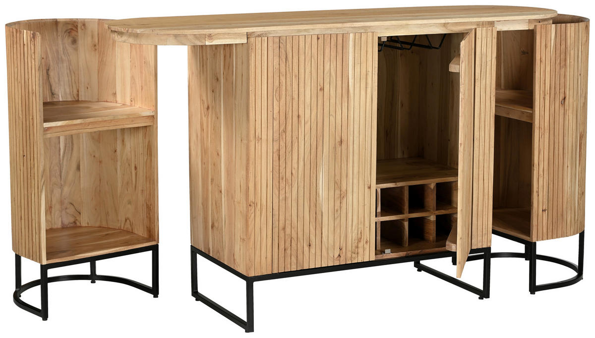 KÜCHENINSEL 180/105/50 cm  in Naturfarben  - Naturfarben, Design, Holz/Metall (180/105/50cm) - Livetastic