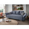 BIGSOFA in Chenille Hellblau  - Chromfarben/Silberfarben, Modern, Kunststoff/Textil (242/71/90/131cm) - Livetastic
