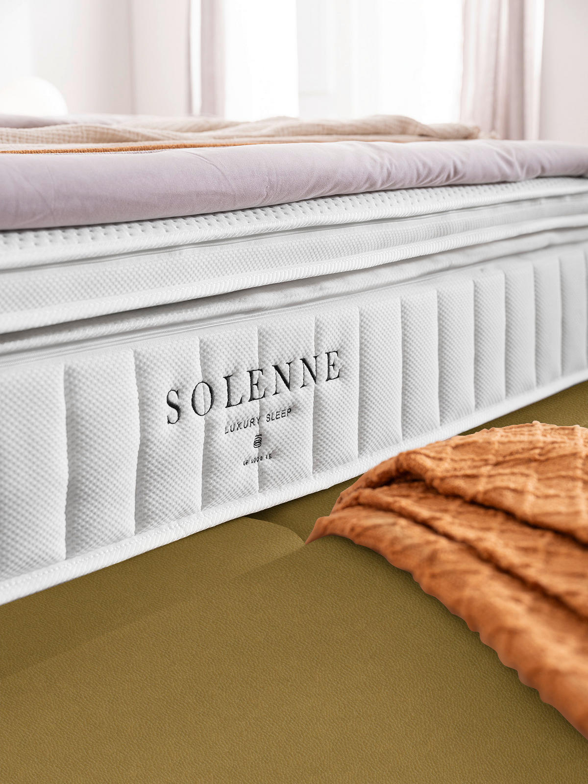 BOXSPRINGBETT 180/200 cm  in Creme, Senfgelb  - Senfgelb/Creme, Design, Textil/Metall (180/200cm) - Johann Jakob