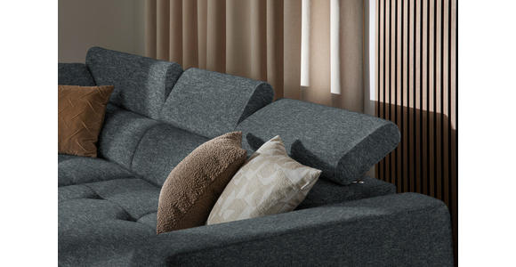 ECKSOFA in Chenille Grau 205/284 cm - Schwarz/Grau, Design, Kunststoff/Textil (205/284cm) - Xora