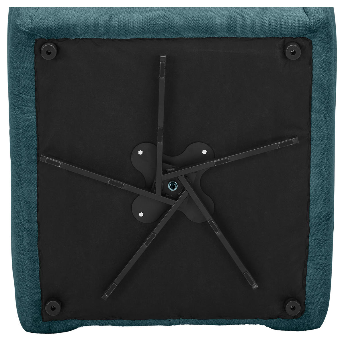 SESSEL in Webstoff Petrol  - Petrol/Schwarz, KONVENTIONELL, Textil/Metall (112/88/120cm) - Carryhome