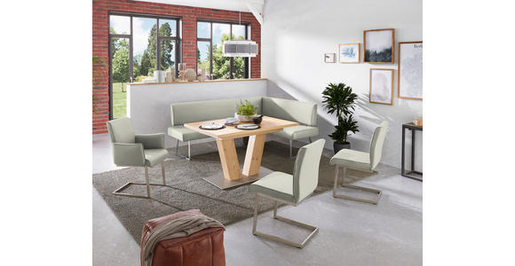 SCHWINGSTUHL  in Stahl Mikrofaser  - Edelstahlfarben/Hellgrau, Design, Holzwerkstoff/Textil (48/91/60cm) - Dieter Knoll