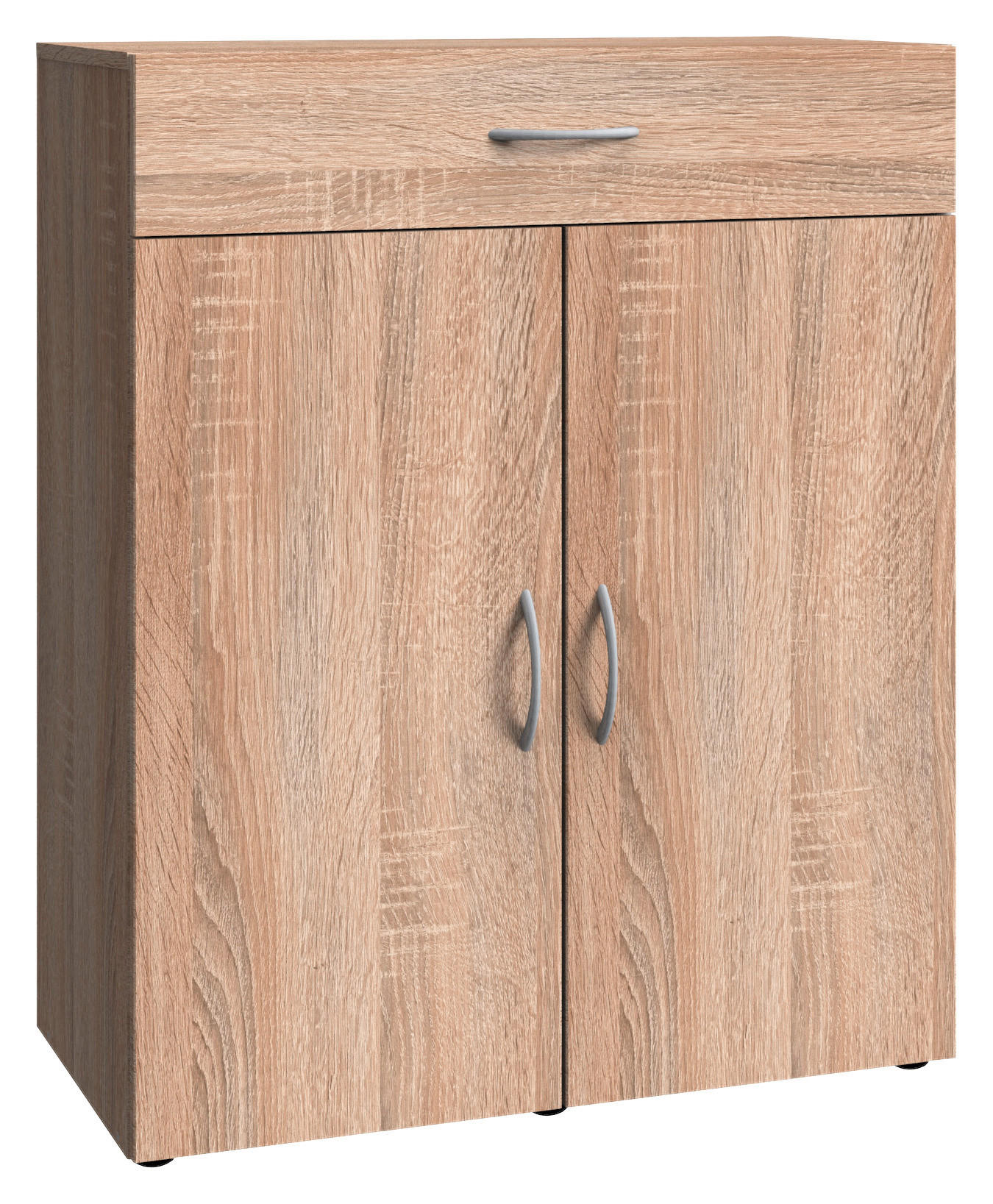 KOMMODE  in 80/98/40 cm  - Eichefarben/Alufarben, Basics, Holzwerkstoff/Kunststoff (80/98/40cm) - Xora