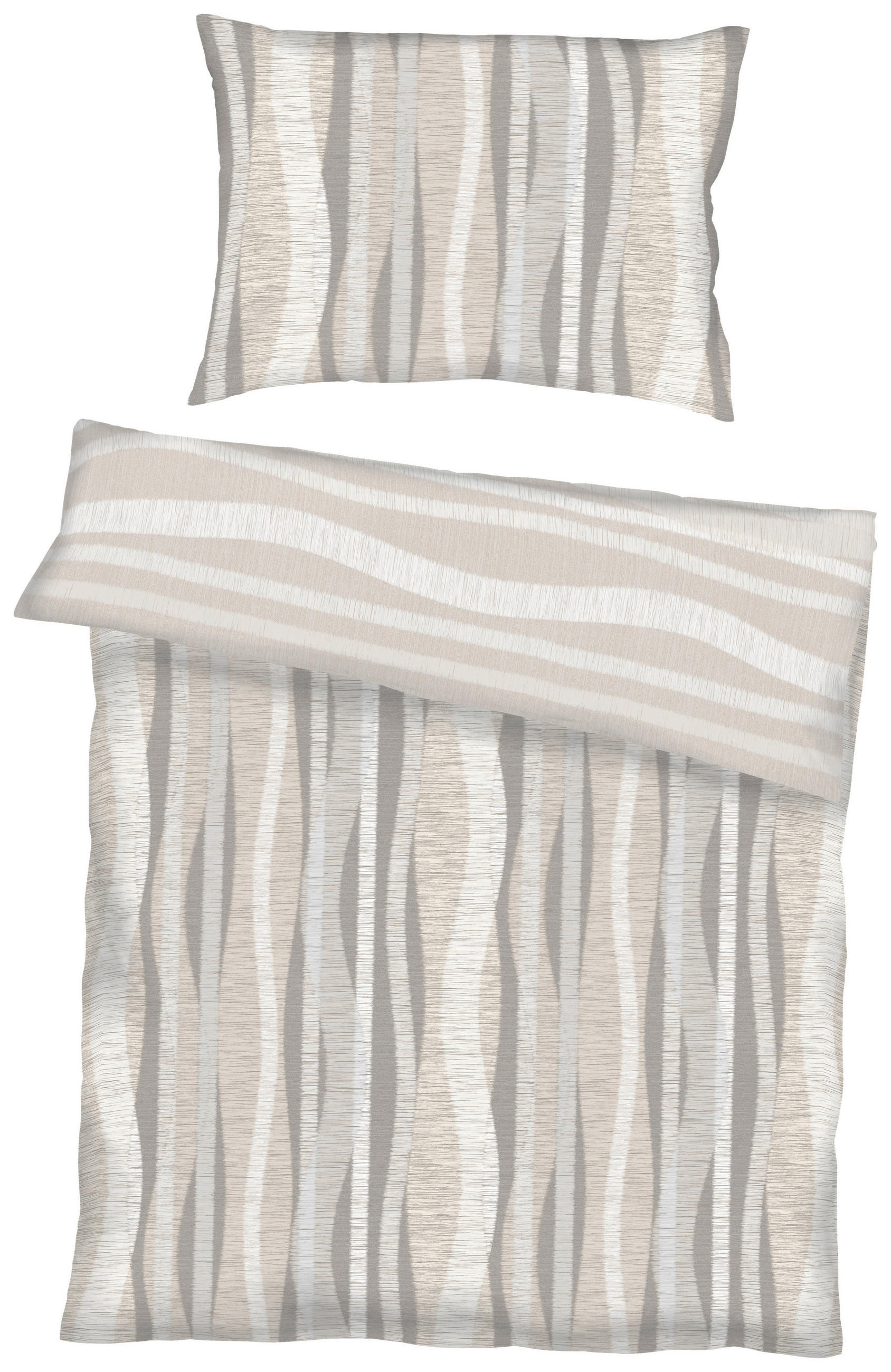 BETTWÄSCHE 2-teilig Curvy Makosatin 140/200 cm  - Silberfarben, Design, Textil (140/200cm) - Kaeppel