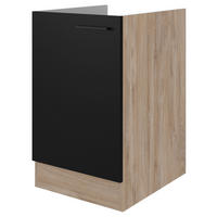 SPÜLENUNTERSCHRANK 50/82/57 cm  in Schwarz, Eichefarben  - Eichefarben/Schwarz, KONVENTIONELL, Holzwerkstoff/Metall (50/82/57cm) - FlexWell