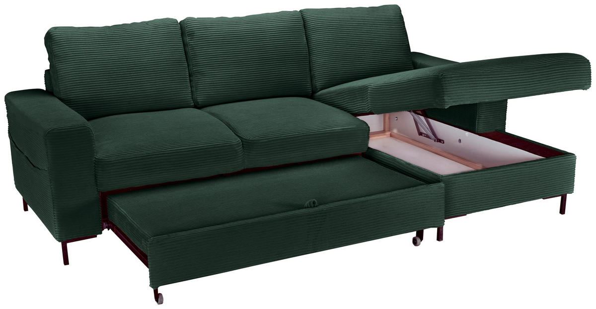 Freisteller von Carryhome ECKSOFA Dunkelgrün Cord.